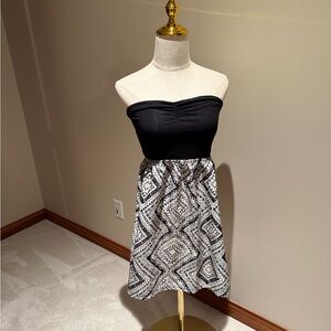 Roxy Black and White Strapless Dress